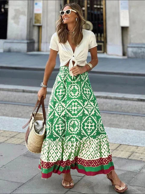 Jesallie – Boho Ethnic Printed Skirt