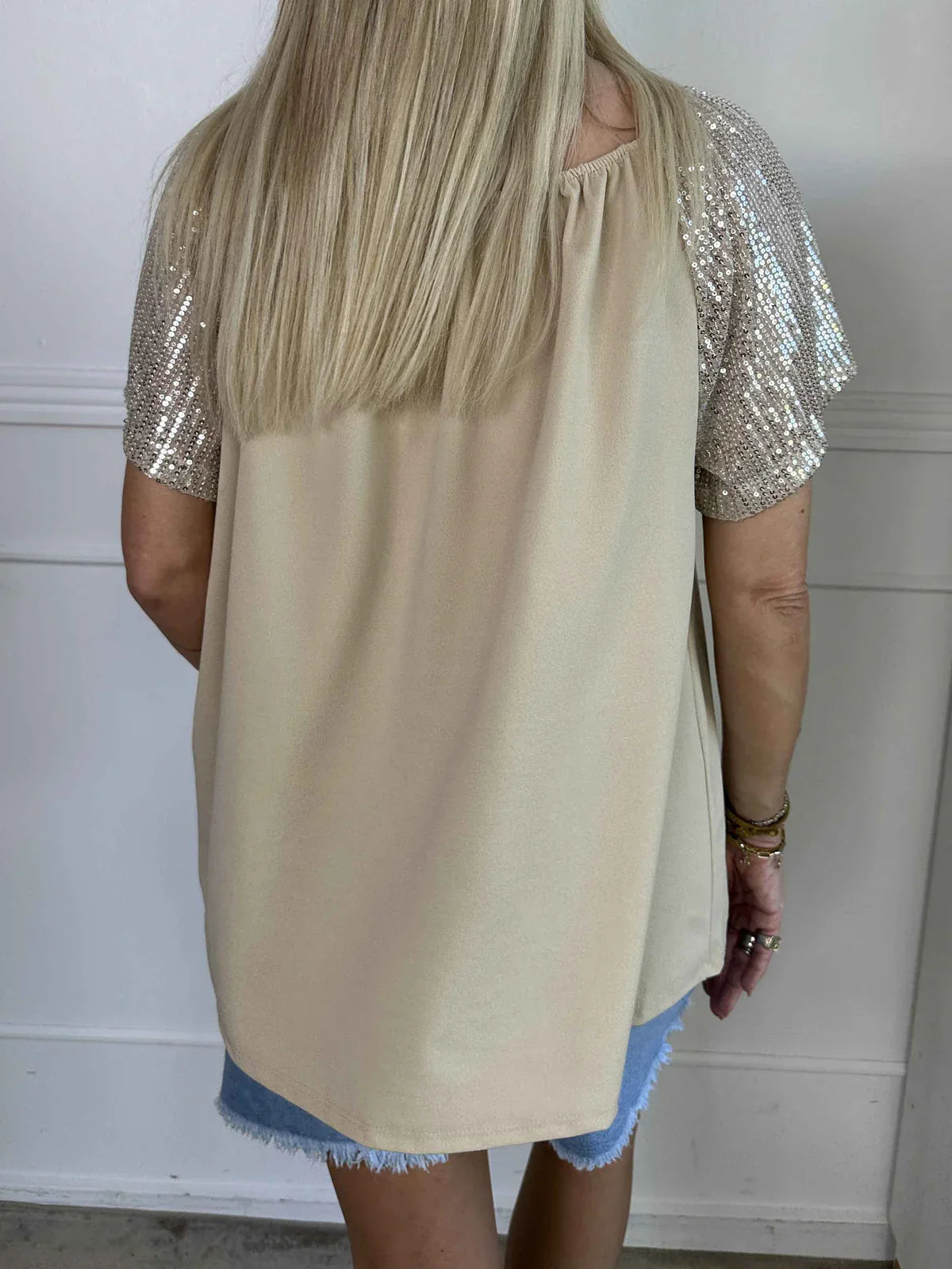 Lianora – Elegant Sequin Sleeves Blouse