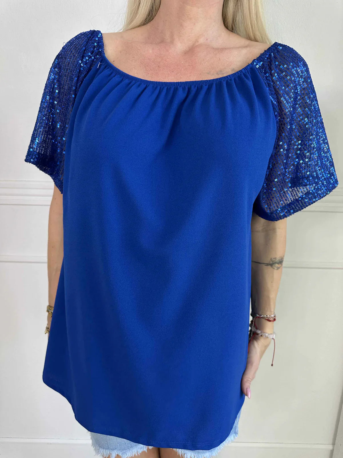 Lianora – Elegant Sequin Sleeves Blouse