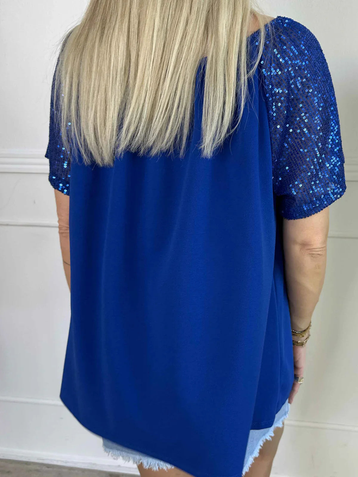 Lianora – Elegant Sequin Sleeves Blouse