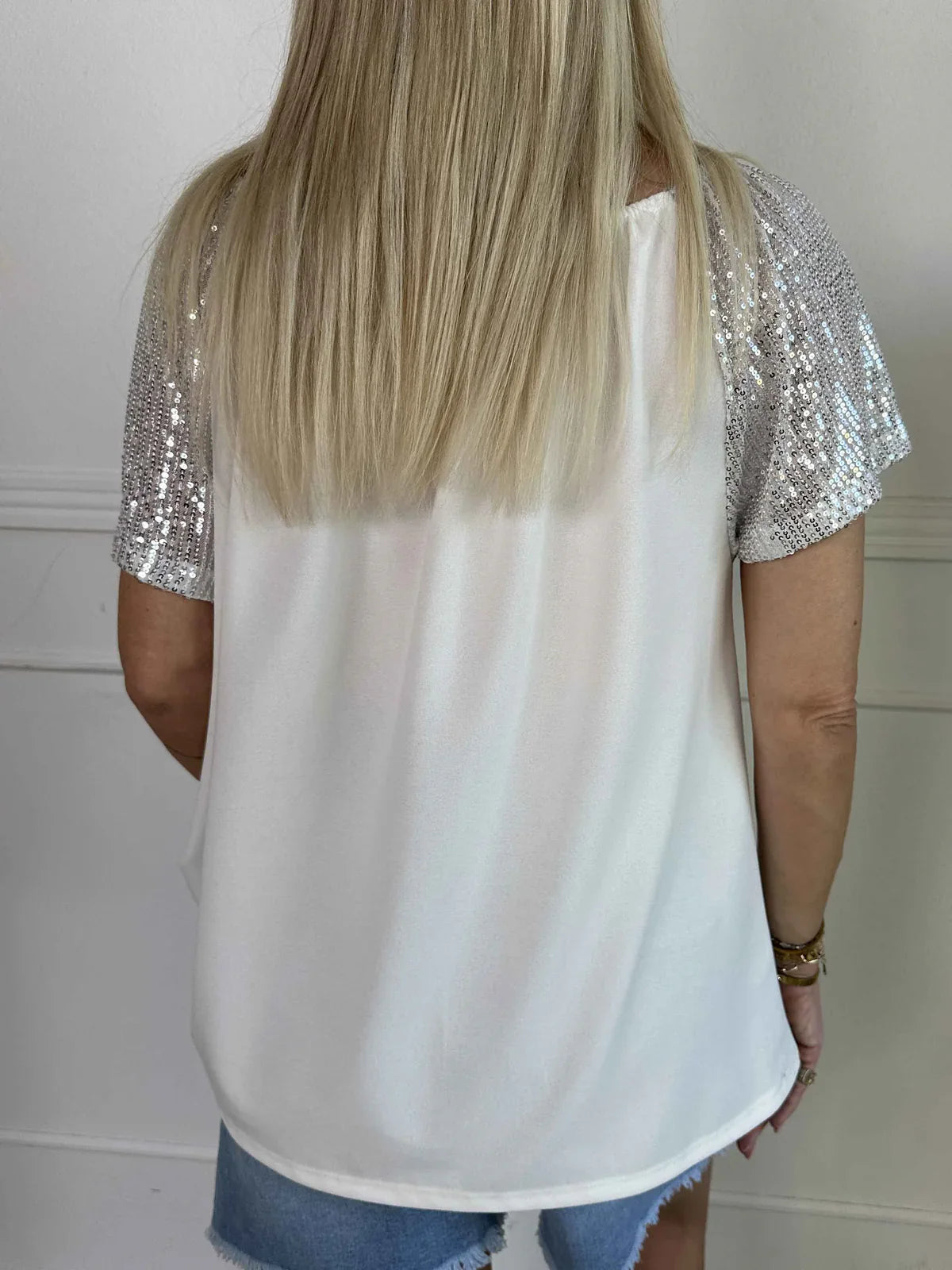Lianora – Elegant Sequin Sleeves Blouse