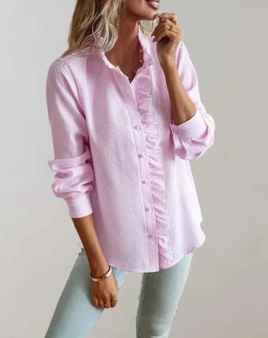 Junia – Elegant Ruffled Long Sleeves Blouse