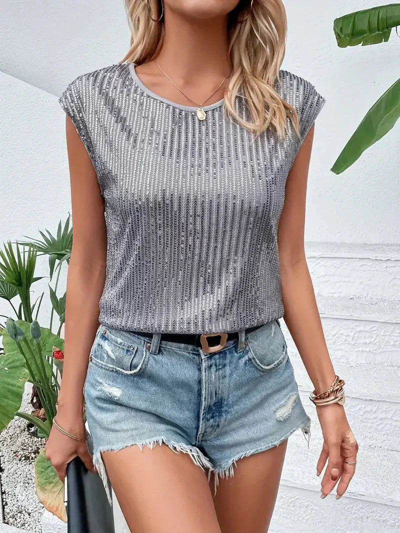 Faerelle – Stylish Sequin Sleeveless Top