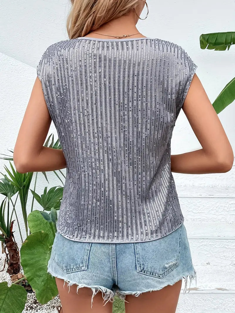 Faerelle – Stylish Sequin Sleeveless Top