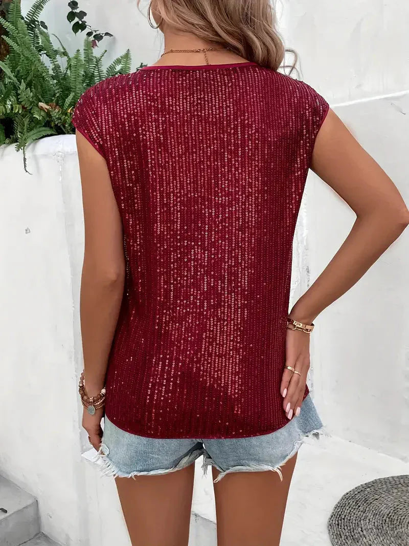 Faerelle – Stylish Sequin Sleeveless Top