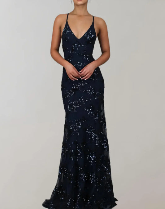 Raya – Elegant Sequined Mesh Maxi Dress
