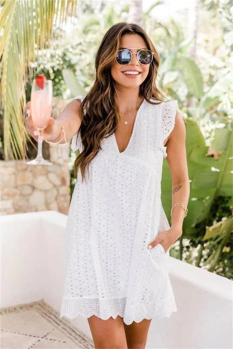 Avenlise – Elegant Cotton Floral Dress