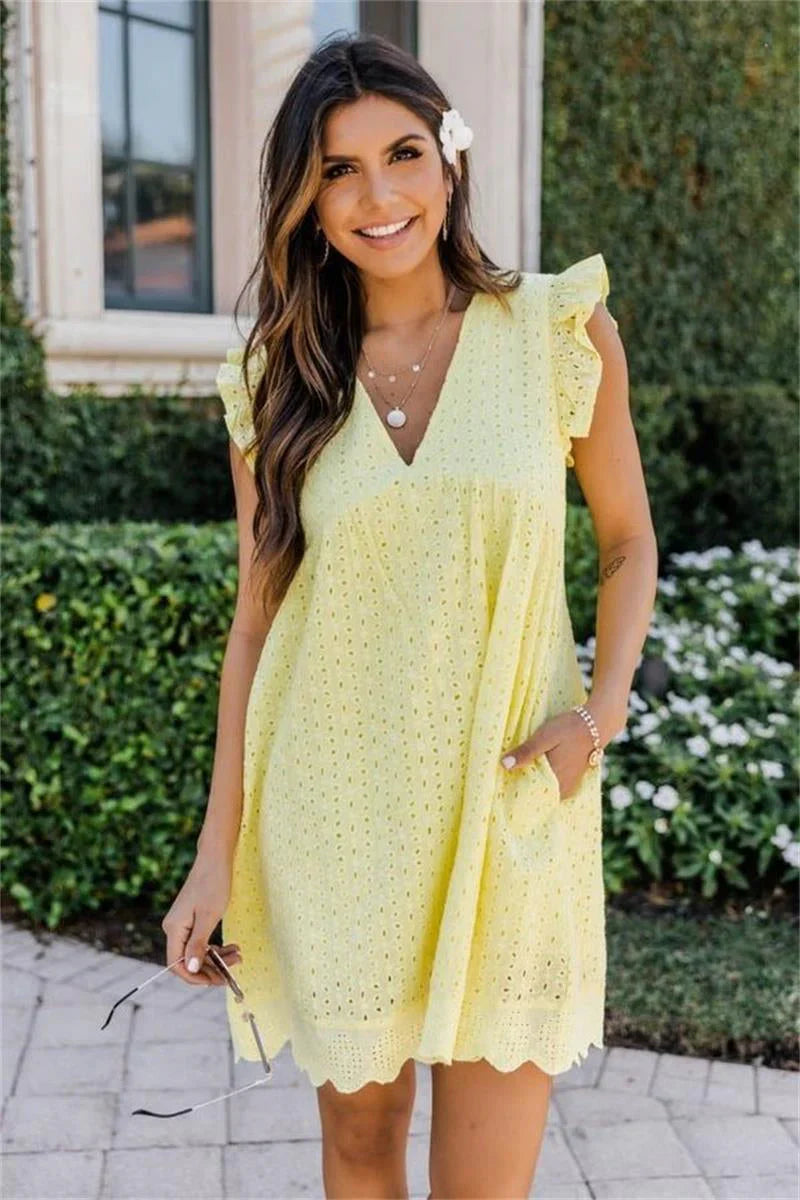 Avenlise – Elegant Cotton Floral Dress