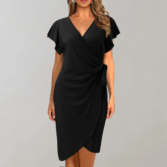 Serena – Flutter Sleeves Wrap Dress