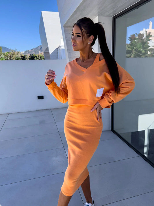 Calisette – Cotton Cropped Sweatshirt and Skirt