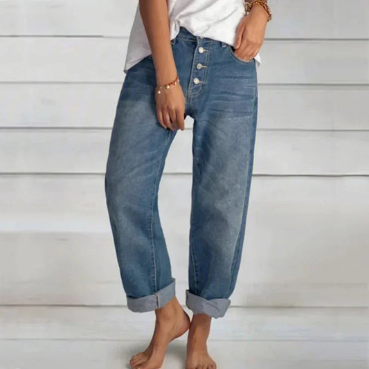 Mergene – Relaxed Fit Jeans with Button Fly
