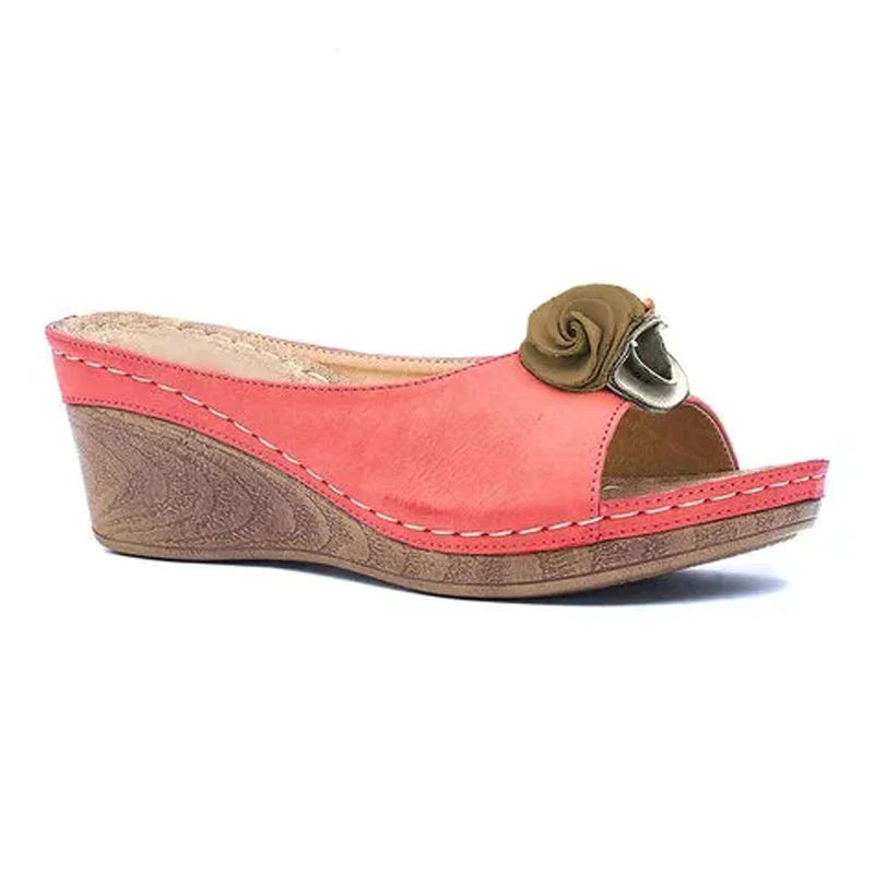 Vespera – Elegant Sandals with Floral Wedge Heel