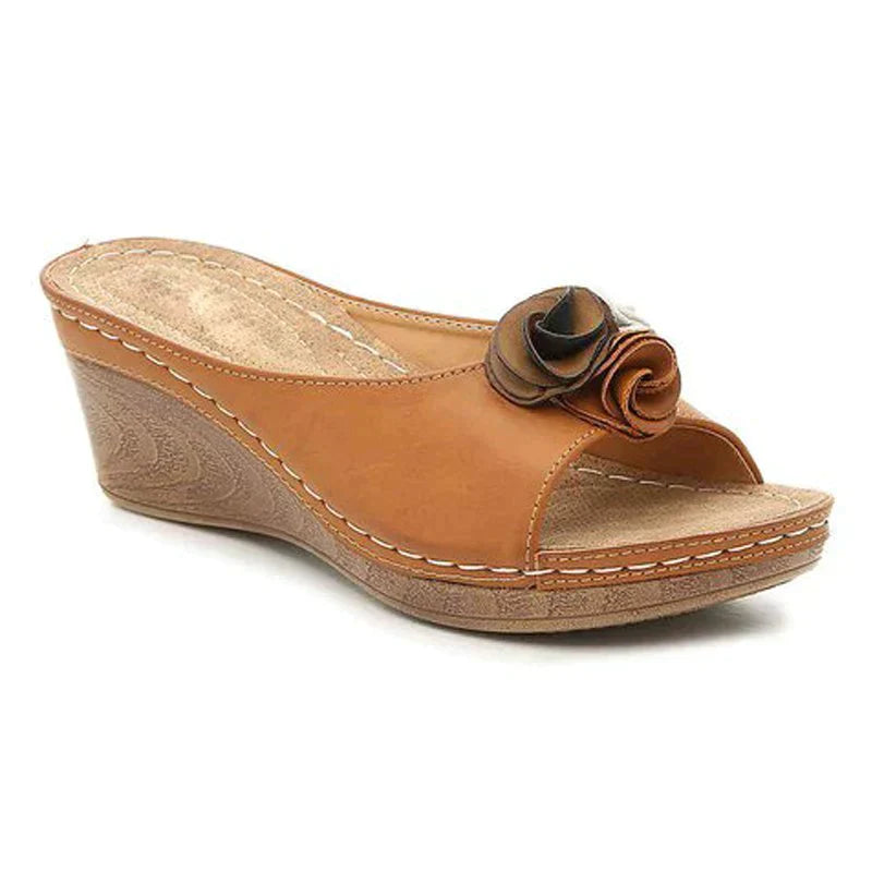 Vespera – Elegant Sandals with Floral Wedge Heel
