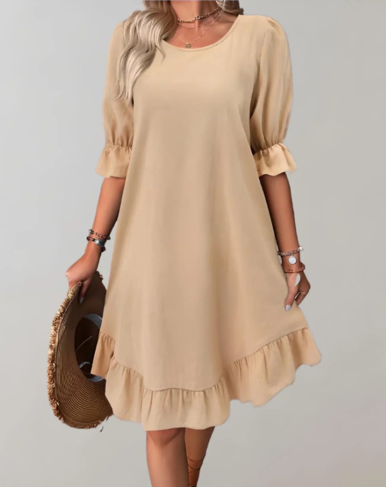 Larkin – Elegant Linen Ruffled Dress
