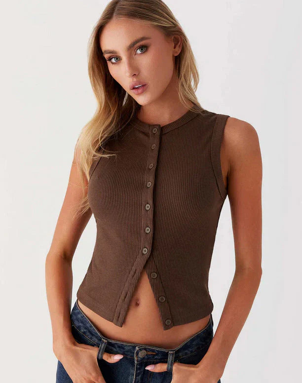 Zyrah – Stylish Ribbed Sleeveless Top