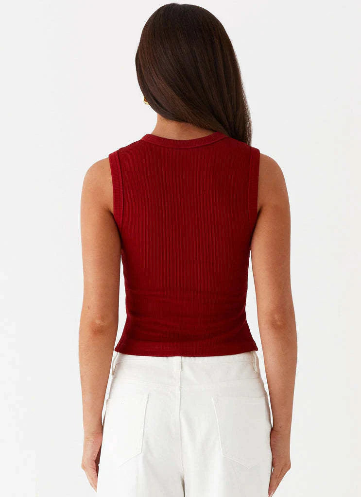 Zyrah – Stylish Ribbed Sleeveless Top