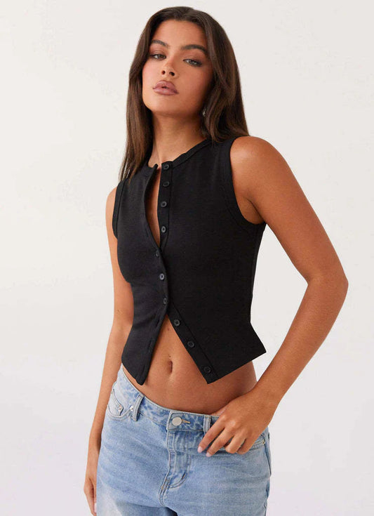 Zyrah – Stylish Ribbed Sleeveless Top