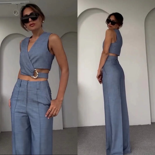 Kendra - Elegant Two-piece Set with Statement Buckle