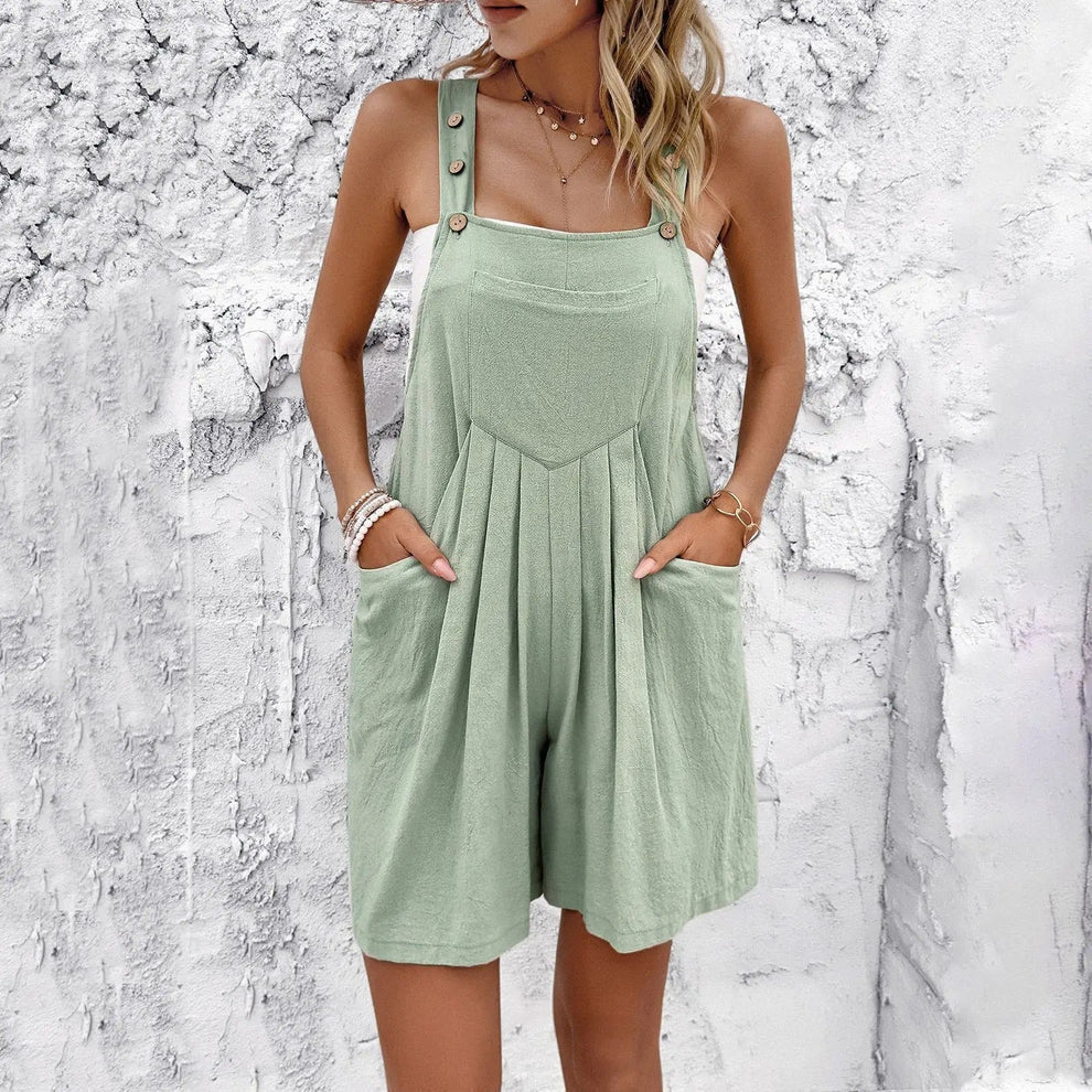 Reema – Elegant Sleeveless Pleated Romper