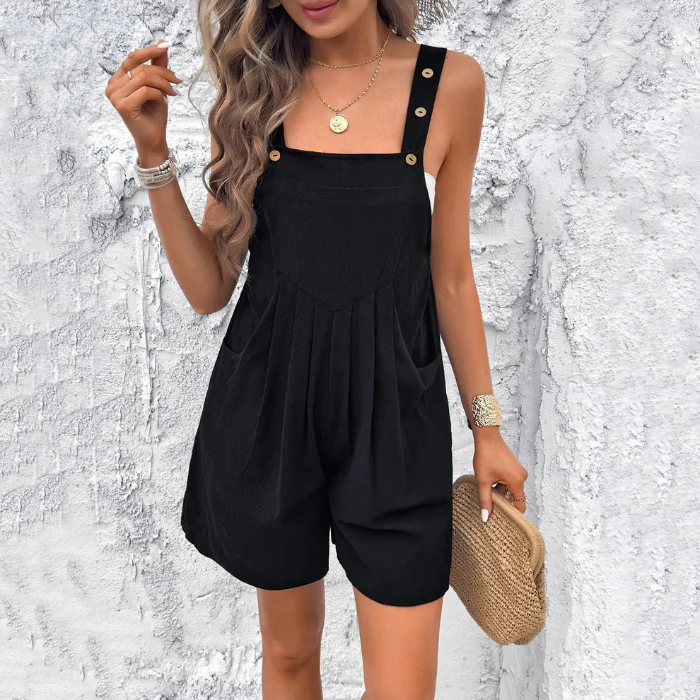 Reema – Elegant Sleeveless Pleated Romper