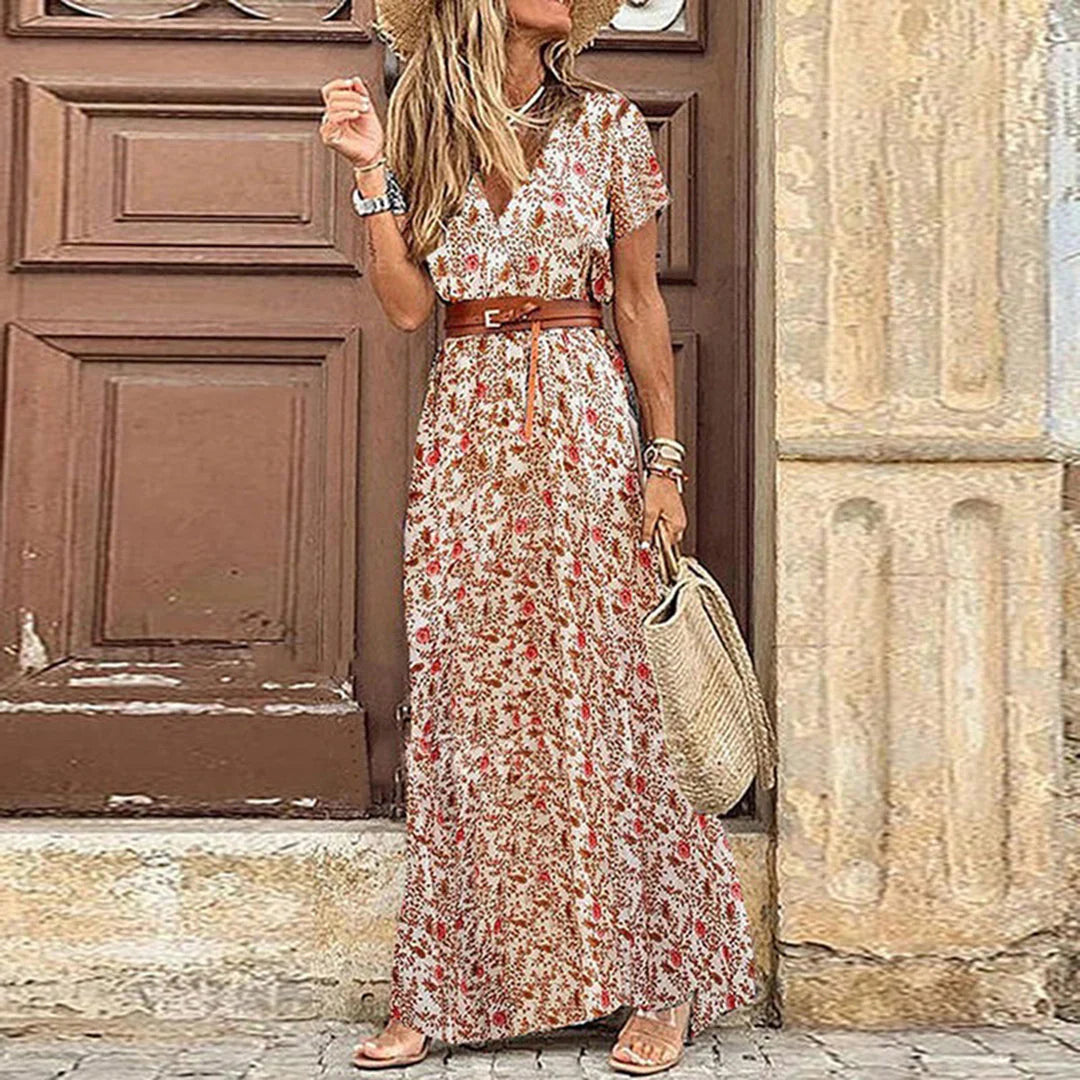 Noridel – Boho Maxi Dress with Paisley Print