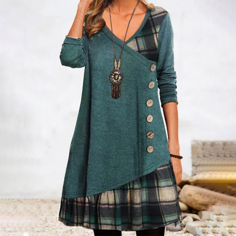 Lillie - Long-sleeved checked dress