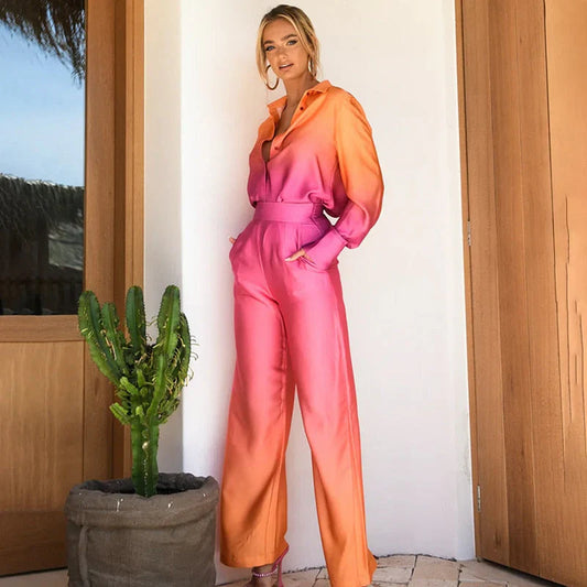 Saharise – Luxurious Ombre Satin Set