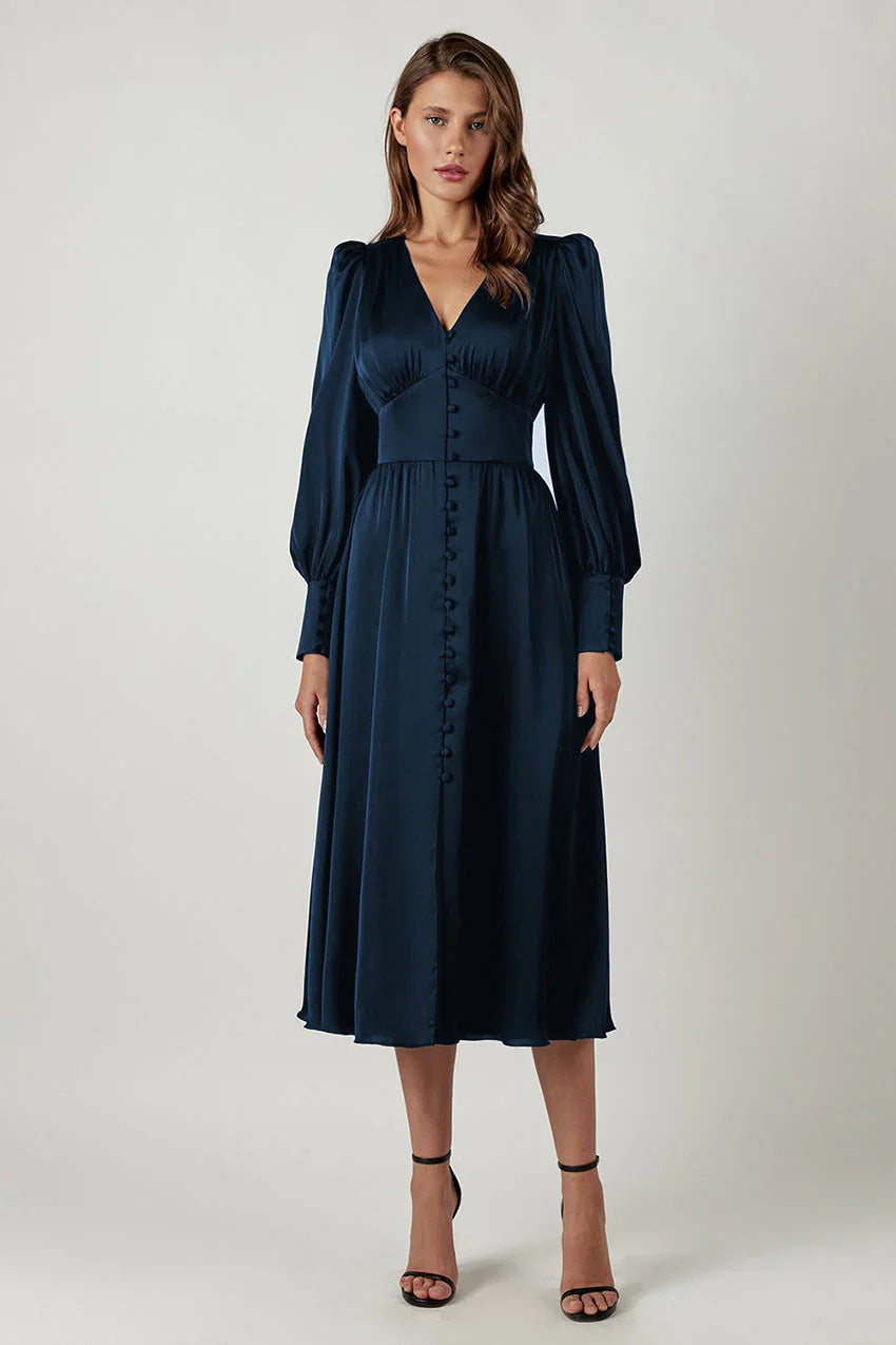 Valienne – Vintage-inspired Satin Midi Dress