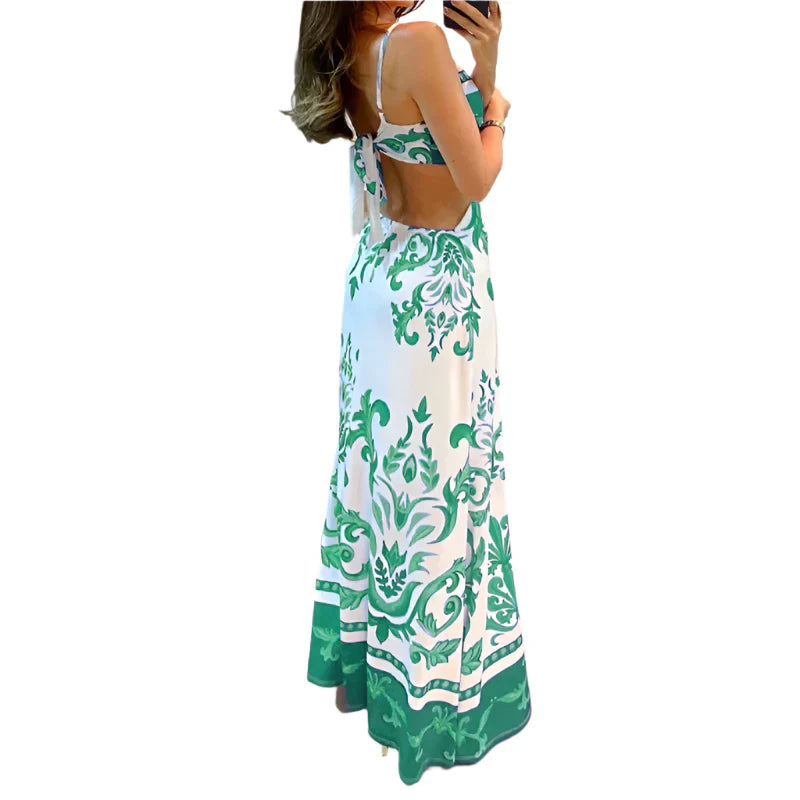 Sorimae – Emerald Green Baroque Maxi Dress