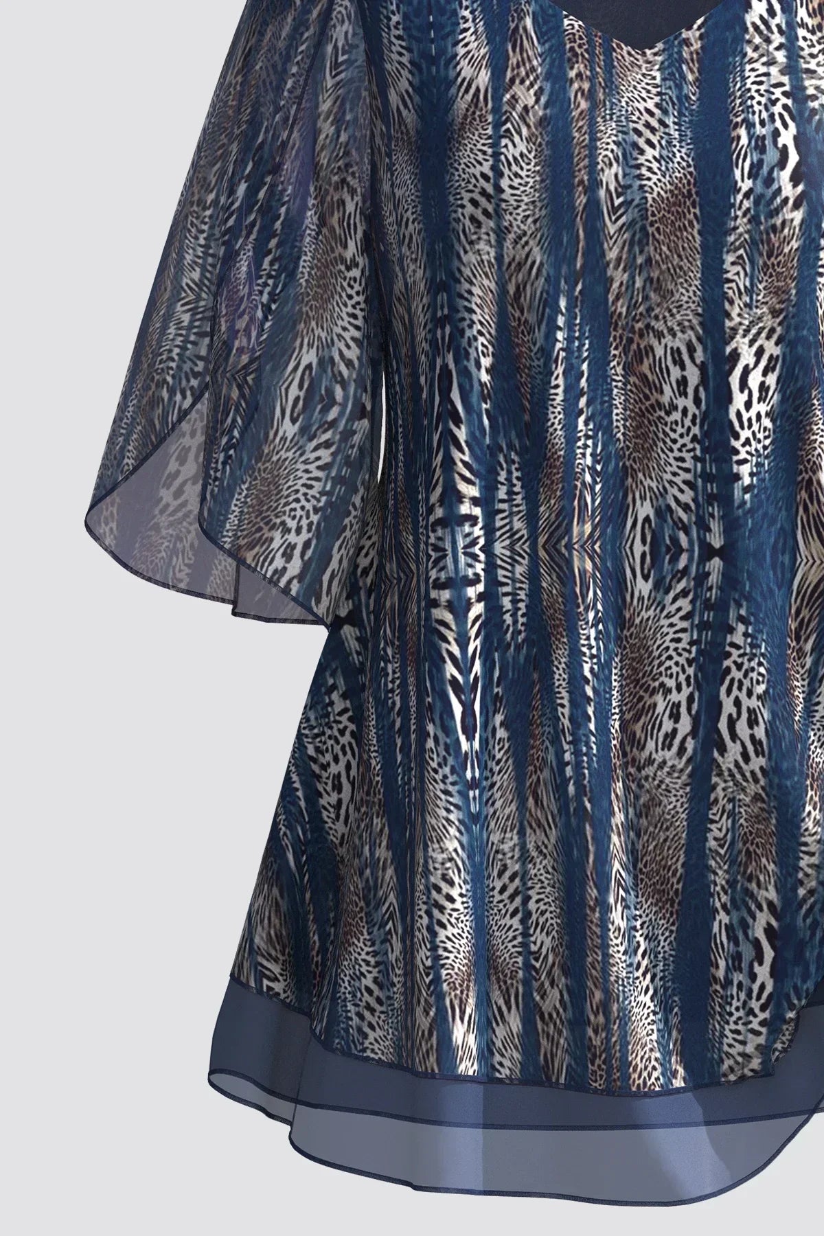 Yunari – Transparent Animal Printed Chiffon Blouse
