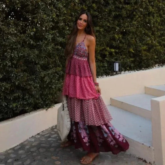Kamari – Bohemian Patchwork Maxi Dress