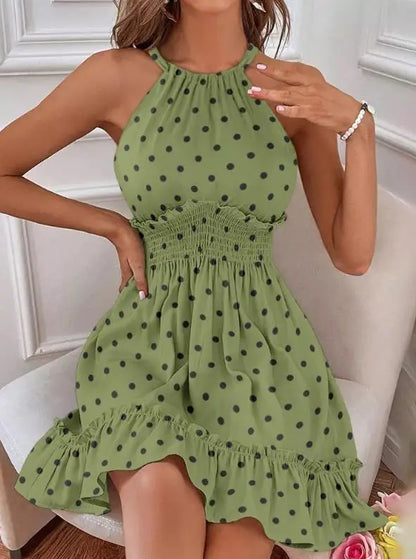 Francine - Sleeveless Halter Mini Dress