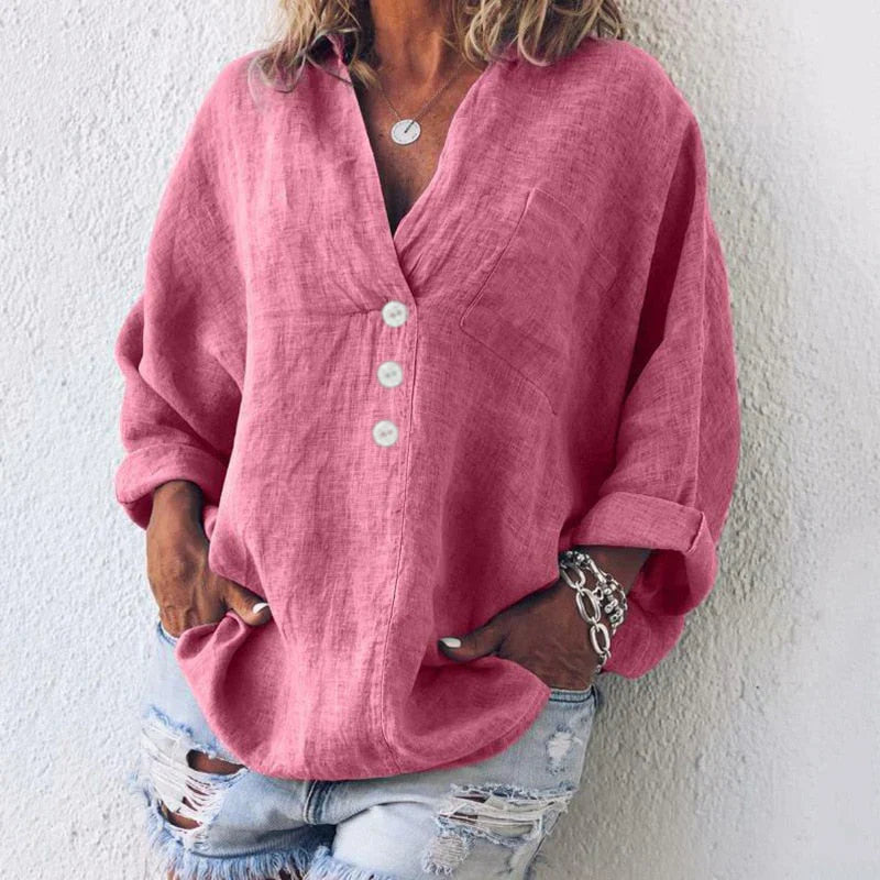 Iskara – Loose Cotton Linen Blouse