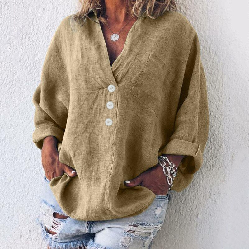 Iskara – Loose Cotton Linen Blouse