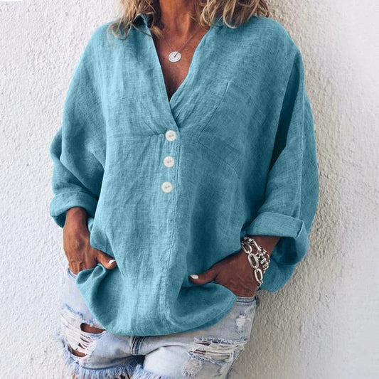 Iskara – Loose Cotton Linen Blouse