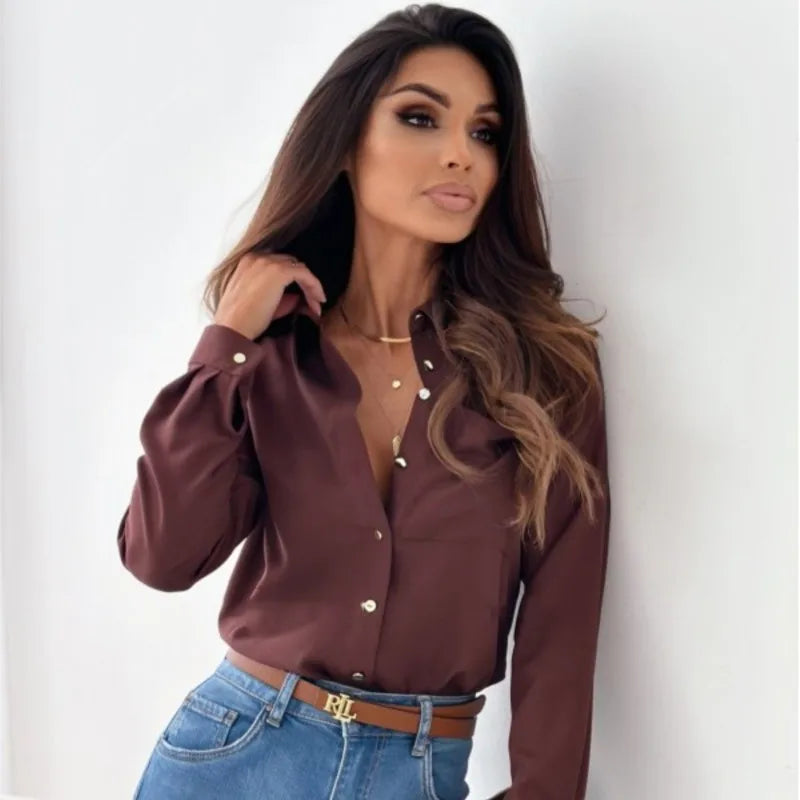 Olea – Elegant Chiffon Long Sleeves Blouse