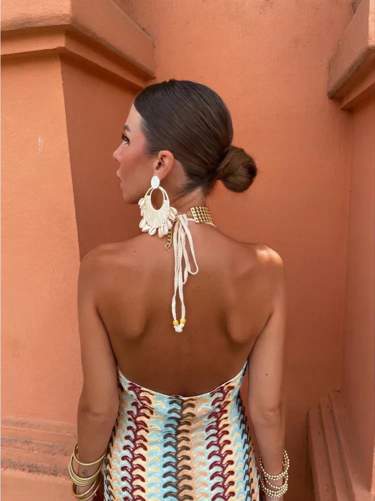 Myrren – Stunning Boho-chic Halterneck Maxi Dress