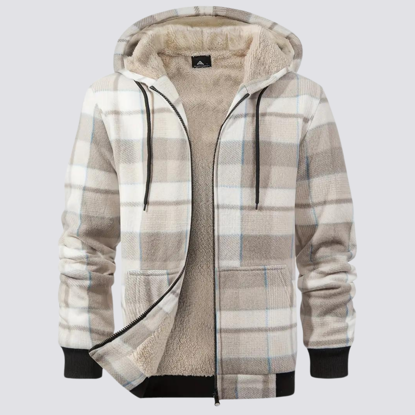 Vitor - Men's Fleece Checkered Hoodie