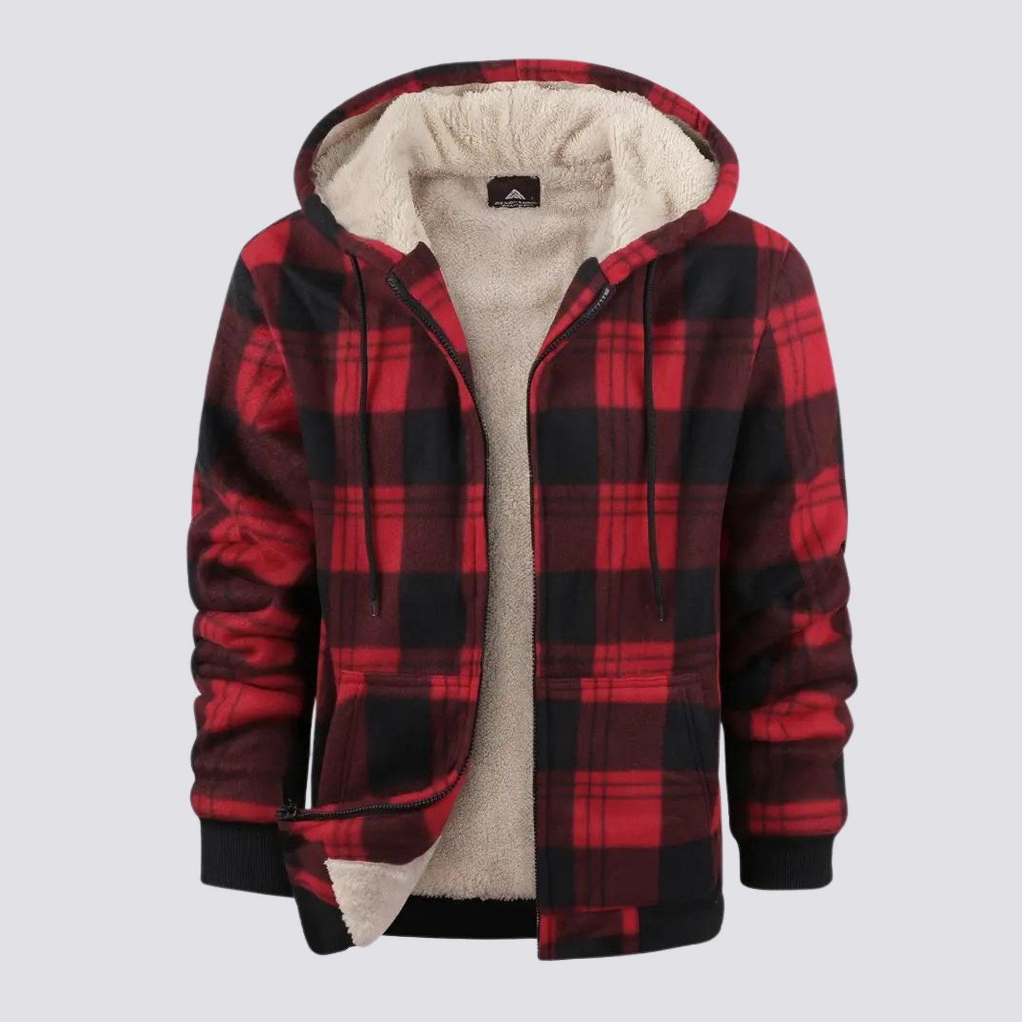 Vitor - Men's Fleece Checkered Hoodie