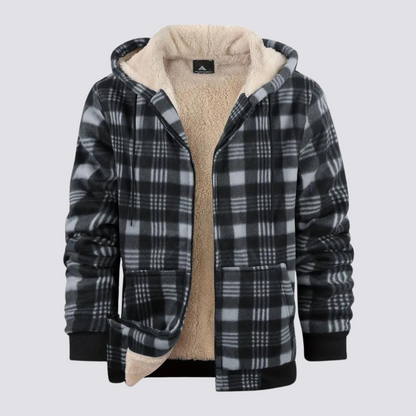 Vitor - Men's Fleece Checkered Hoodie