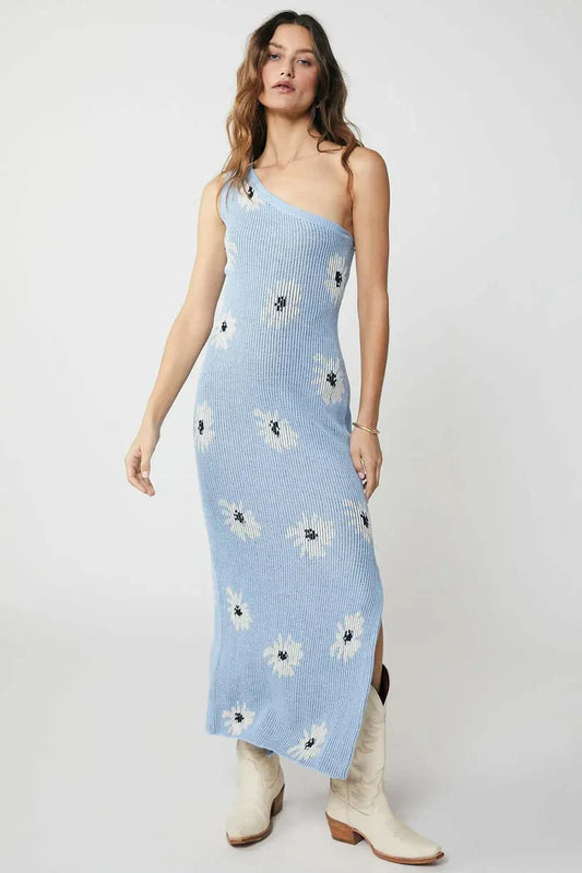 Frida - One-shoulder Knitted Maxi Dress