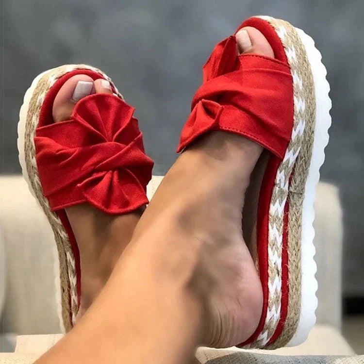 Keinna – Charming Bow Platform Sandals