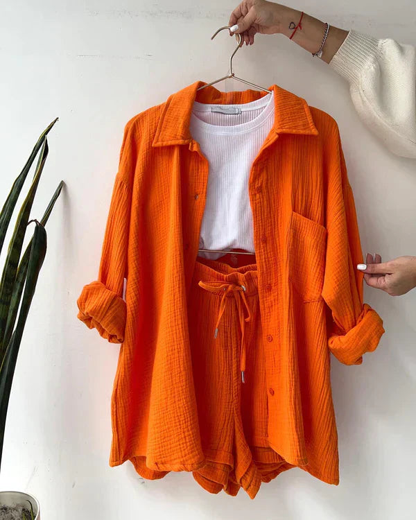 Luze – Stylish Set Cotton Shirt and Shorts
