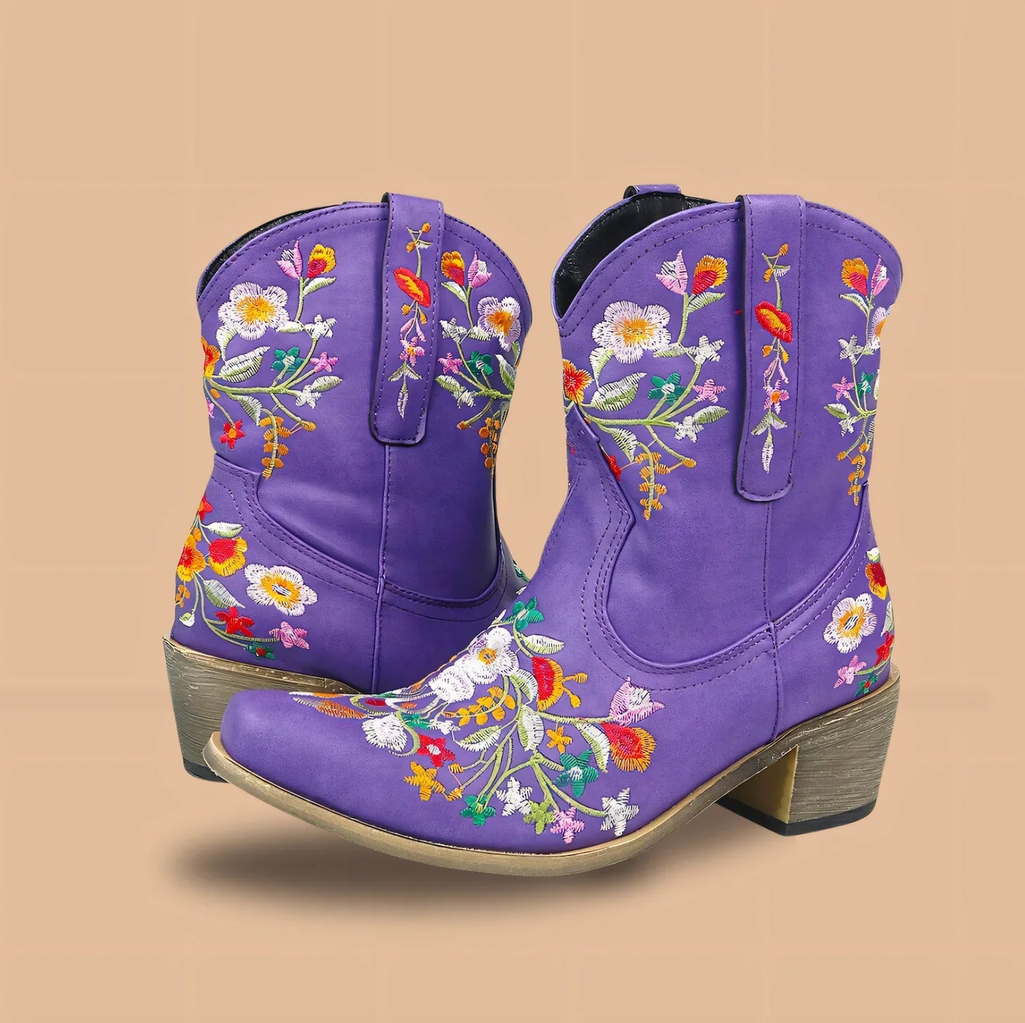 Niva – Embroidered Leather Ankle Boots