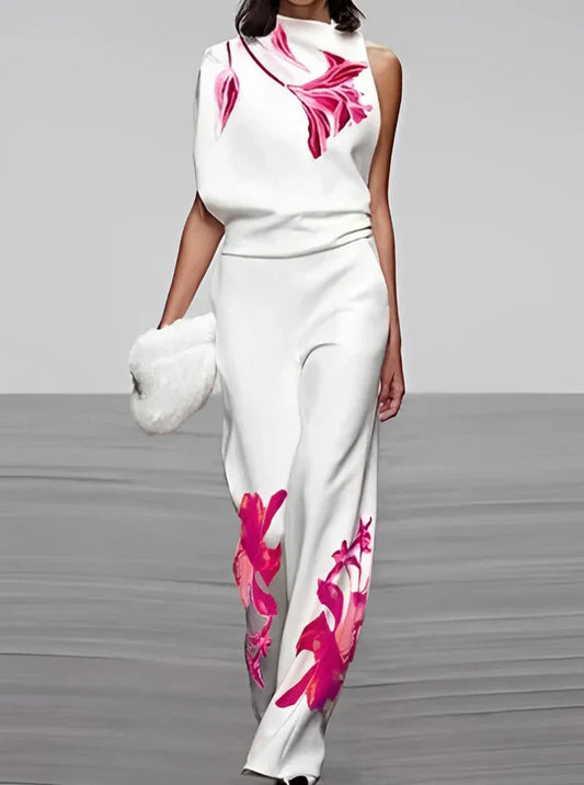 Veronique – Minimalist Asymmetric Top and Pants Set