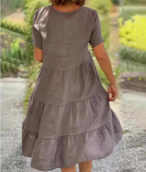 Alona – Airy Cotton Tiered Dress