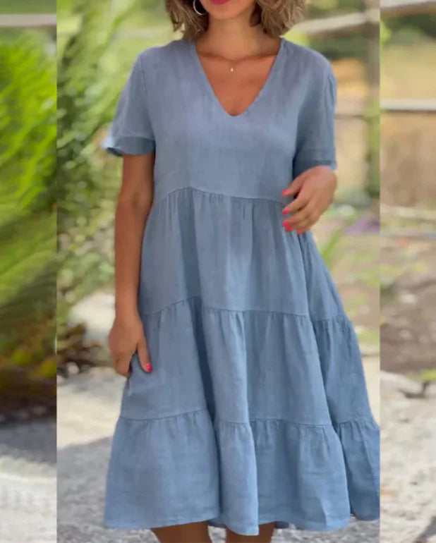 Alona – Airy Cotton Tiered Dress