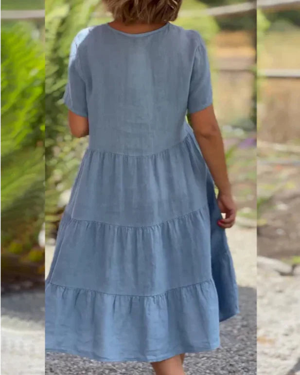 Alona – Airy Cotton Tiered Dress