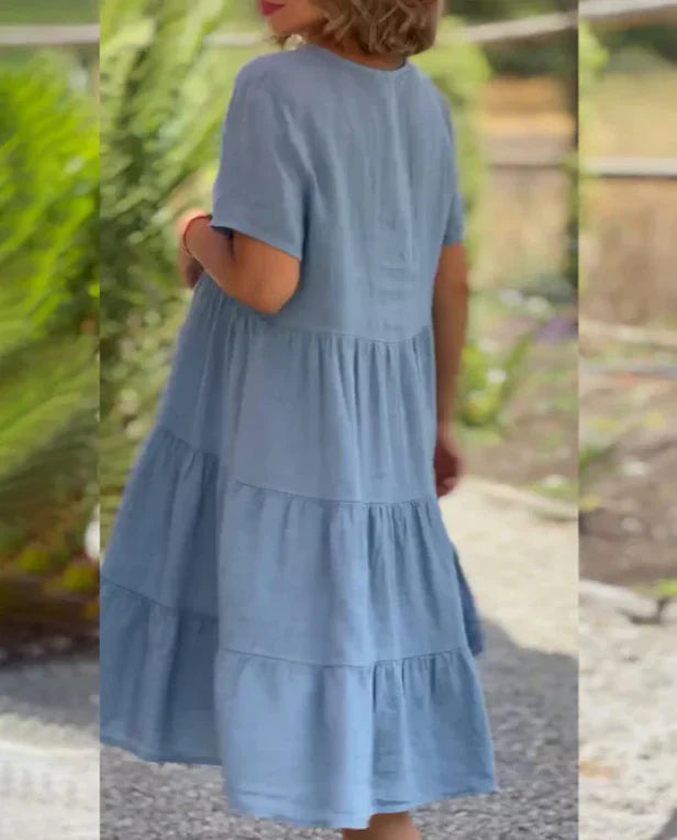 Alona – Airy Cotton Tiered Dress