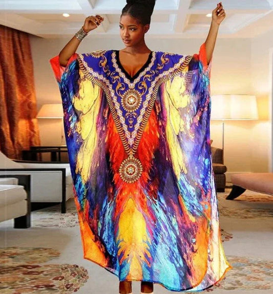 Elisienne – Vibrant Bohemian Kaftan Dress